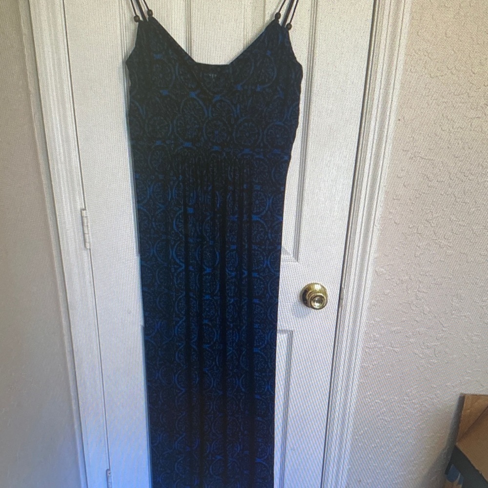 Lauren Ralph Lauren Navy and Black Printed Maxi Dress